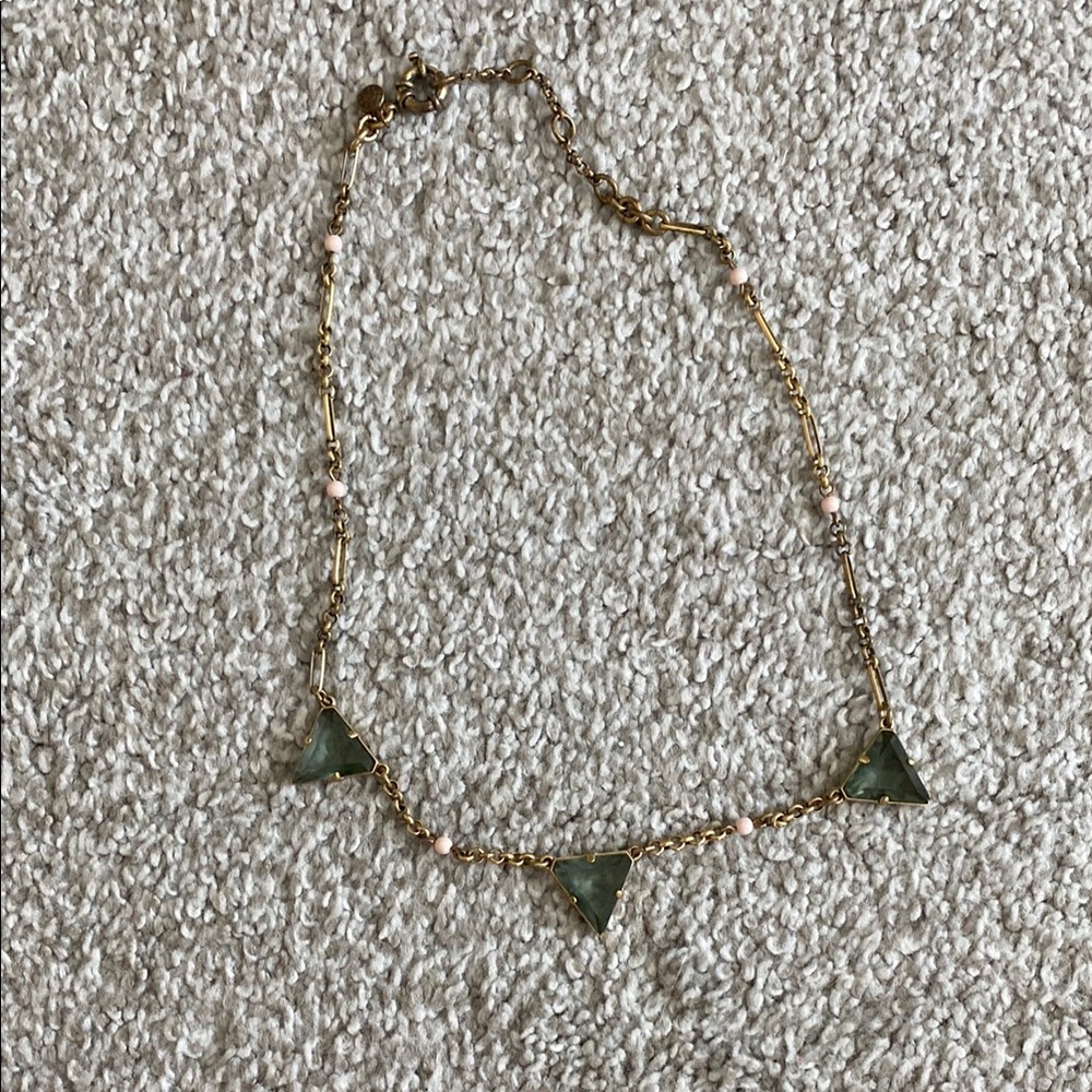 J. Crew Gold and Green Statement Necklace